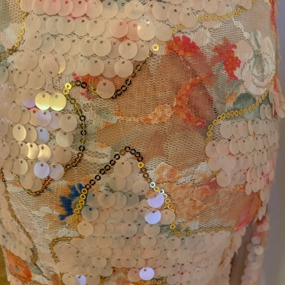 Floral sequin mini skirt - Picture 3 of 6
